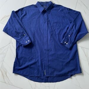 Men’s Barrington Long Sleeve Navy Button Up Shirt 18 1/2 34/35